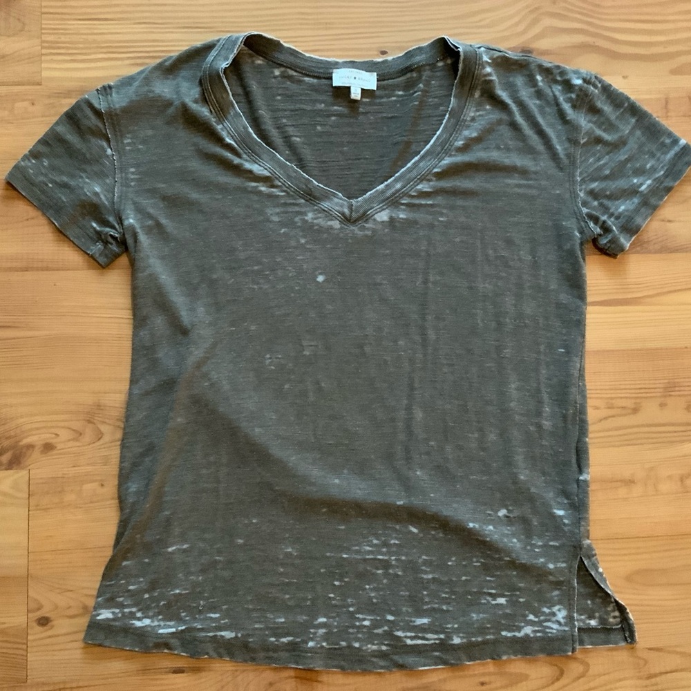 LUCKY BRAND | Olive Green Distressed T-shirt | Women